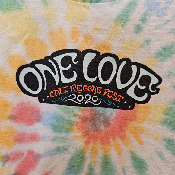 One Love Cali Raggae Fest Tie Dye T-Shirt Size Medium - Picture 2 of 5